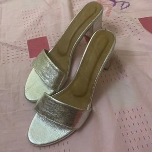 Silver block heels(like new)